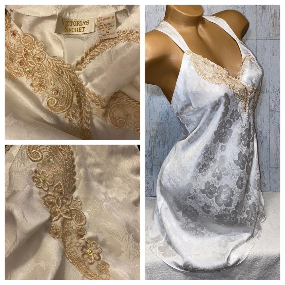 Vintage Chemise or Full dress slip Victoria’s Secret Gold Label size Medium #04 - Picture 3 of 15